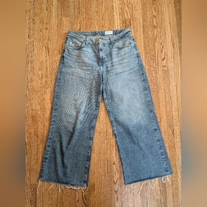AG Saige Wide Leg Crop High Rise Medium Wash Denim Jeans Size 31